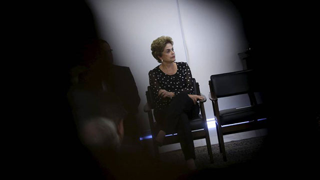 Dilma Rousseff en las horas finales de su juicio en el Senado brasileño