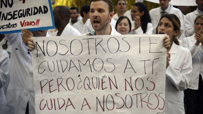 Las protestas de doctores en Venezuela son frecuentes. 