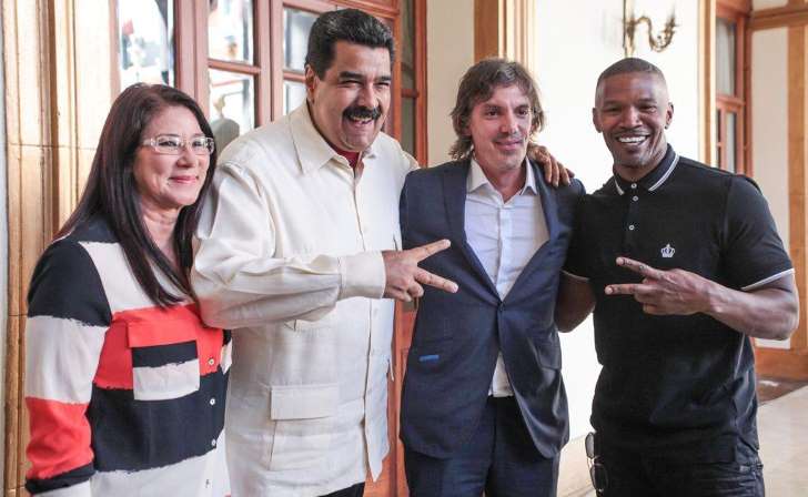 Qué hacían Jamie Foxx y Lukas Haas con Maduro en Miraflores